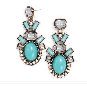 BaubleBar Monochrome Galactic Drop Earrings in Turquoise/Clear